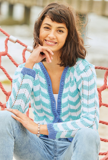 Strickanleitung: Gestreiftes Jäckchen im Zackenmuster