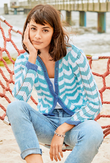 Strickanleitung: Gestreiftes Jäckchen im Zackenmuster
