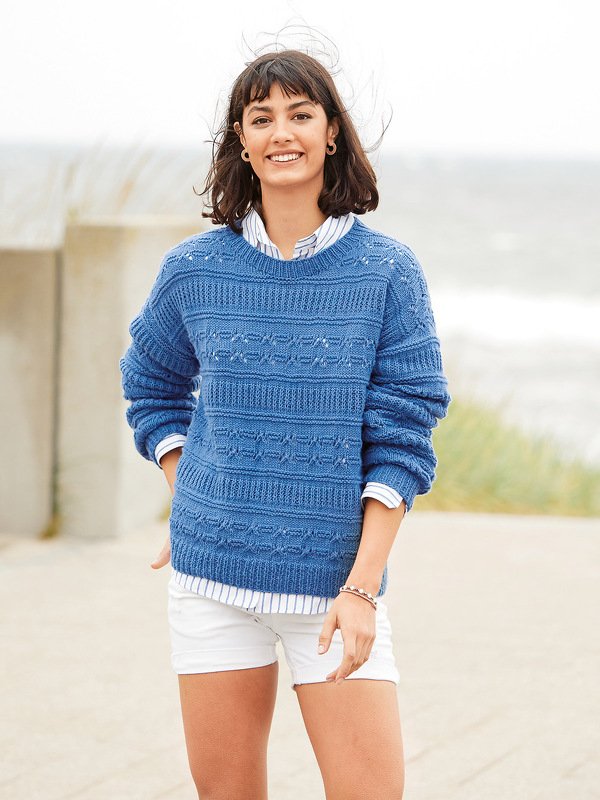 Strickanleitung: Sportiver Allrounder im Mustermix