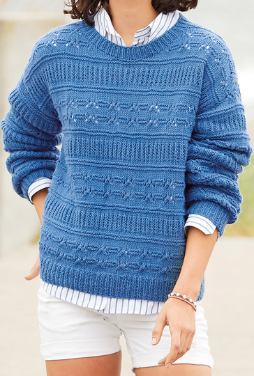 Strickanleitung: Sportiver Allrounder im Mustermix