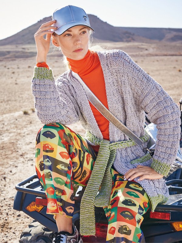 Strickanleitung: Lässiger Struktur-Cardigan mit Glanzlichtern