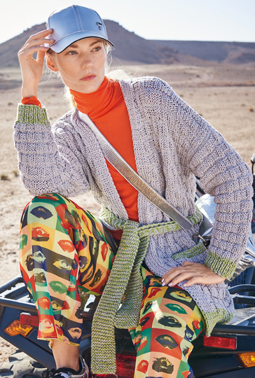 Strickanleitung: Lässiger Struktur-Cardigan mit Glanzlichtern