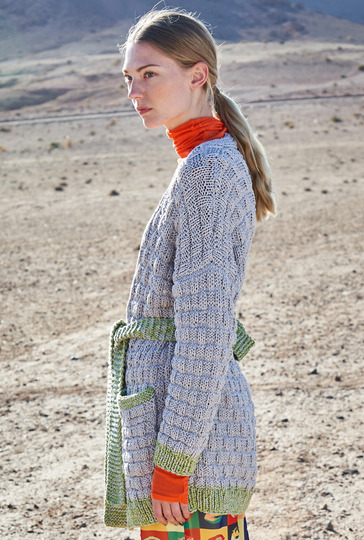 Strickanleitung: Lässiger Struktur-Cardigan mit Glanzlichtern