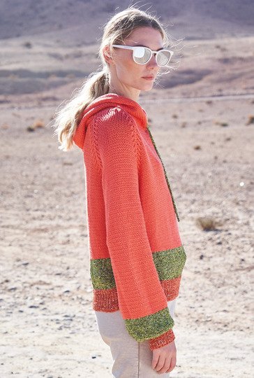 Strickanleitung: Sportiver Hoody mit edlem Touch