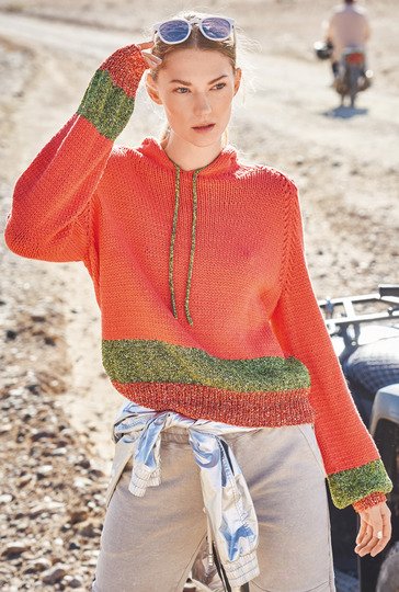 Strickanleitung: Sportiver Hoody mit edlem Touch