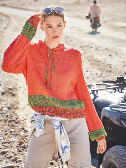 Strickanleitung: Sportiver Hoody mit edlem Touch