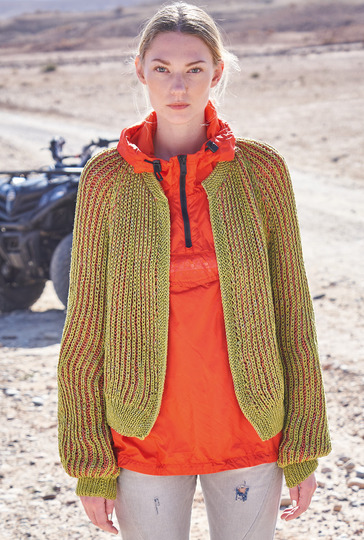 Strickanleitung: Zweifarbiger Cardigan im Patentmuster