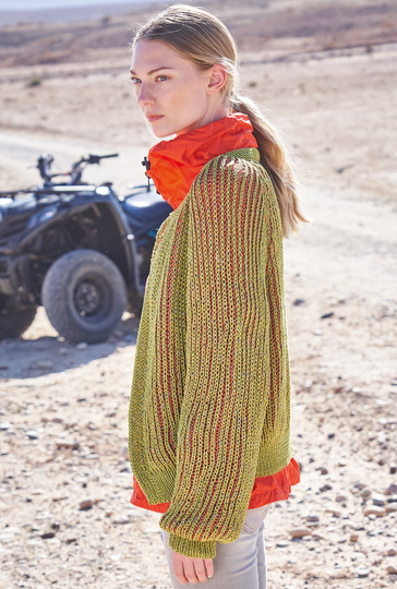 Strickanleitung: Zweifarbiger Cardigan im Patentmuster