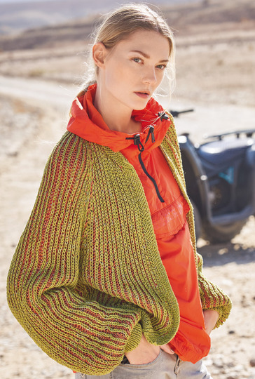 Strickanleitung: Zweifarbiger Cardigan im Patentmuster