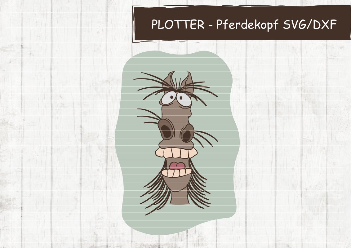 Plottervorlage Datei Lustiger Pferdekopf