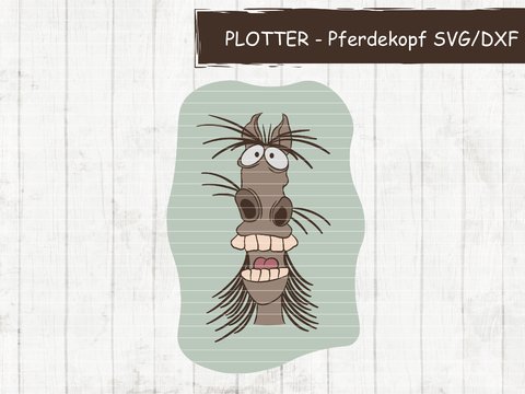 Plottervorlage Datei Lustiger Pferdekopf