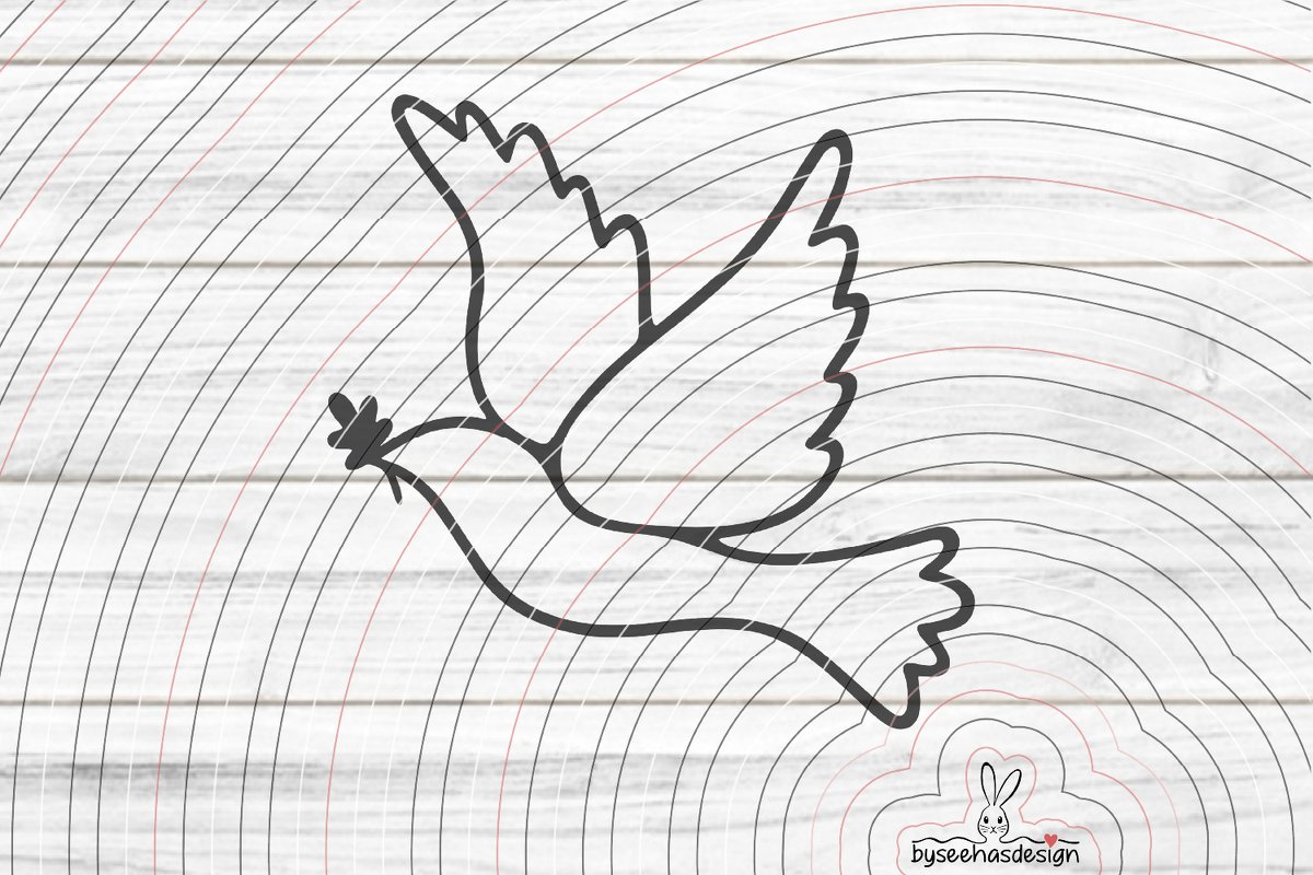 Taube Kontur Plotterdatei SVG DXF - Bild 2