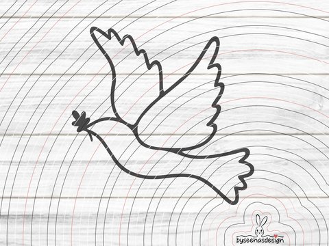 Taube Kontur Plotterdatei SVG DXF