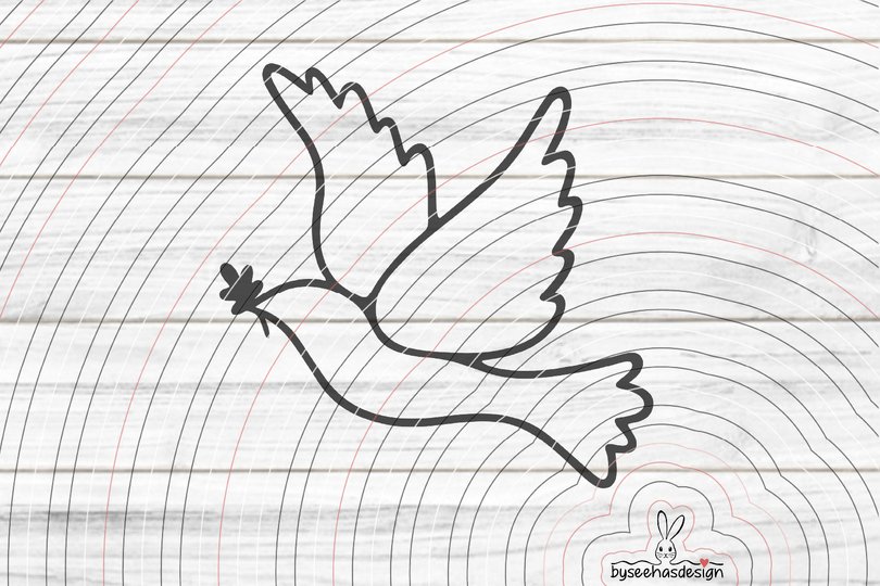 Taube Kontur Plotterdatei SVG DXF