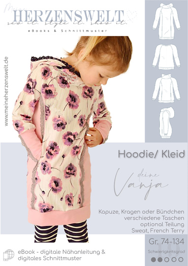 Hoodie Kinder – Schnittmuster Gr. 74-134 – Vanja Kids