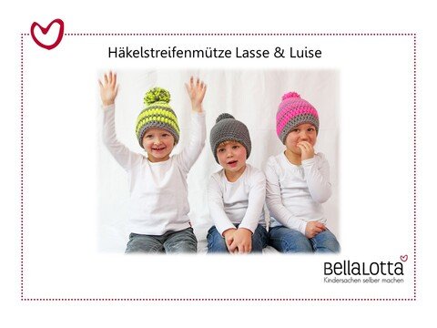 Häkelanleitung Wintermüzte Lasse & Luise fürs Kleinkind bis Erwachsener