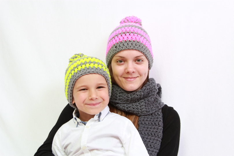 Häkelanleitung Wintermüzte Lasse & Luise fürs Kleinkind bis Erwachsener