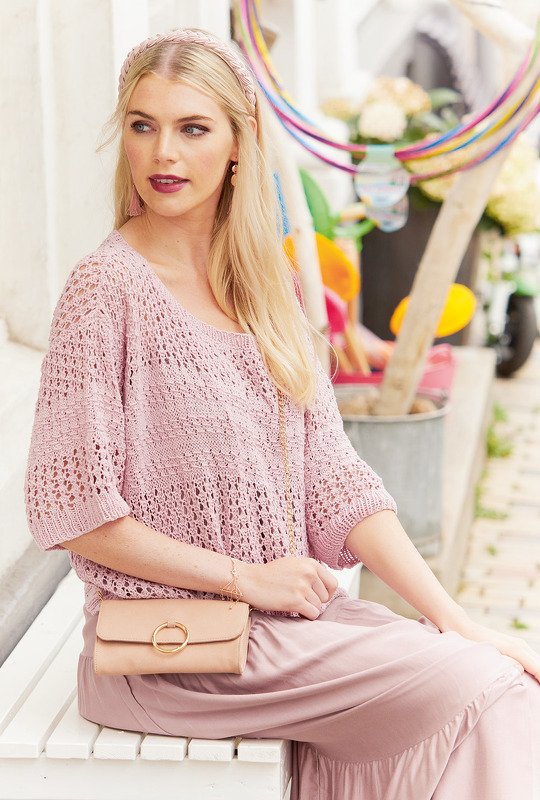 Strickanleitung: Oversize-Pulli mit luftigem Netzmuster