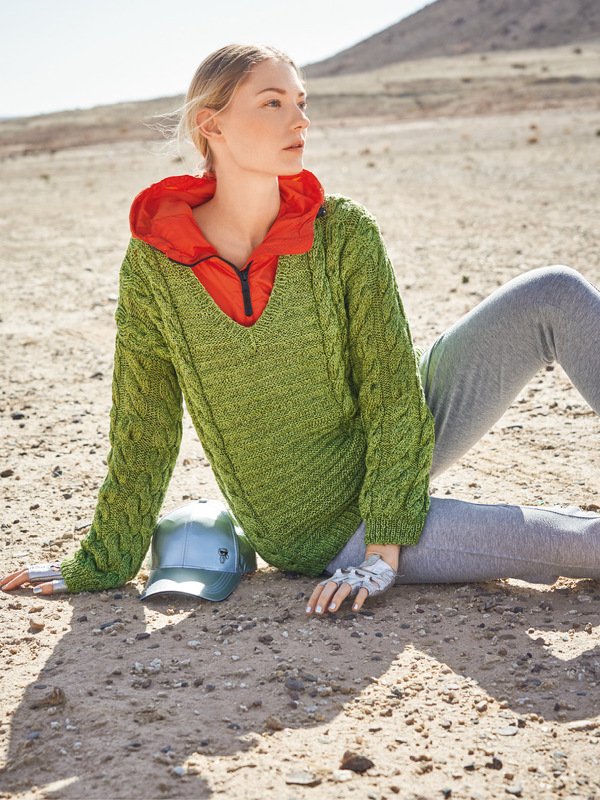 Strickanleitung: Edler Leinenpulli im Mustermix