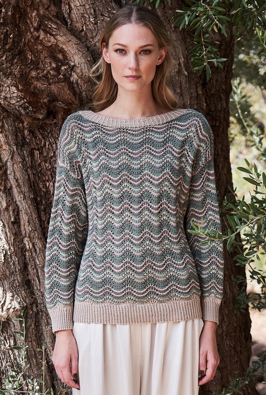 Strickanleitung: Pulli im Wellenmuster aus feiner Bio-Baumwolle - Bild 4