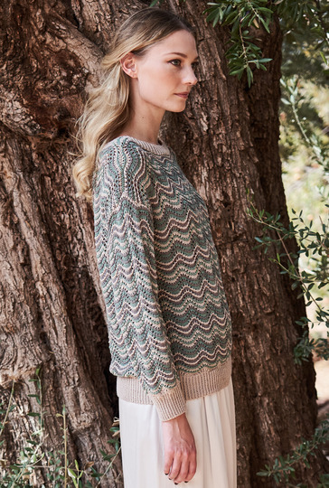 Strickanleitung: Pulli im Wellenmuster aus feiner Bio-Baumwolle