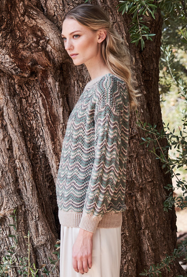 Strickanleitung: Pulli im Wellenmuster aus feiner Bio-Baumwolle