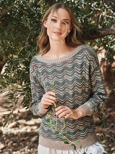 Strickanleitung: Pulli im Wellenmuster aus feiner Bio-Baumwolle