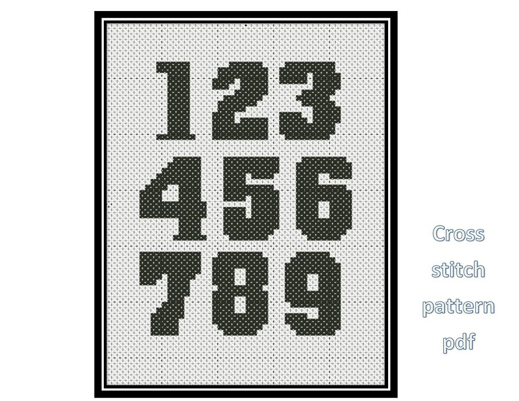 Numbers cross stitch pattern