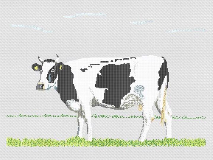 Kreuzstichvorlage Ostfrieslandkuh,perfektes Stickmotiv für Landkinder,PDF