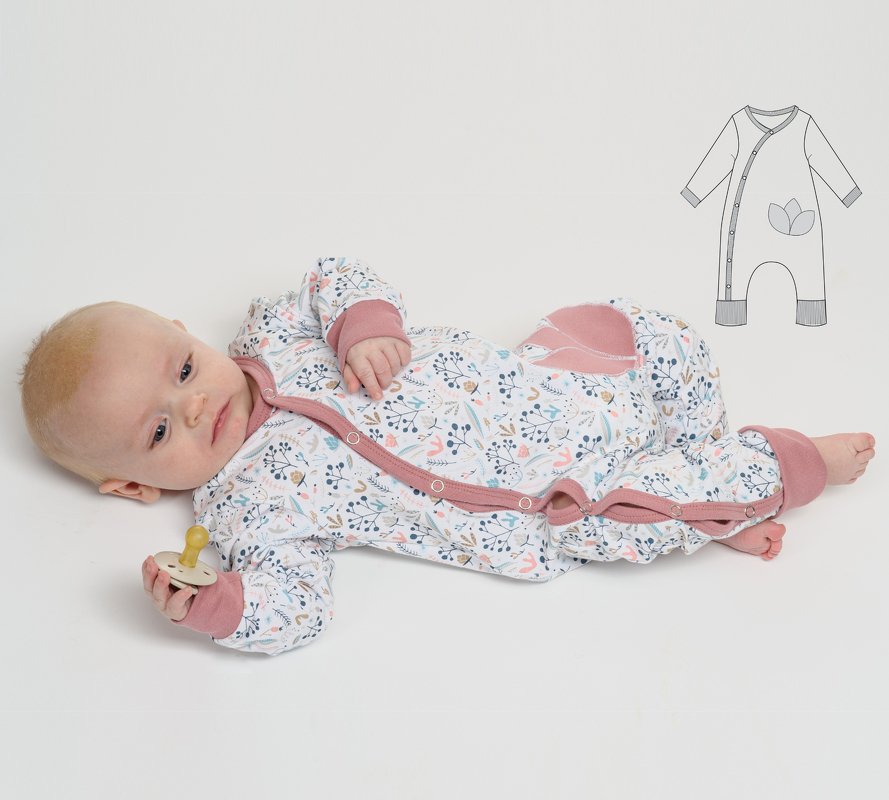 Baby Romper “LISA” Sewing Pattern PDF – Sleepsuit with Snaps (Sizes 0m–4y)