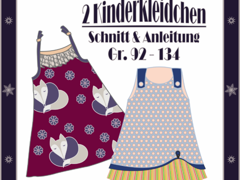 Anleitung und Schnittmuster Kinderkleid Gr. 92 - 134