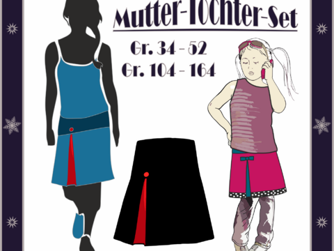 Nähanleitung Rock Julchen Mutter Kind Gr. 34-52 und 104-164