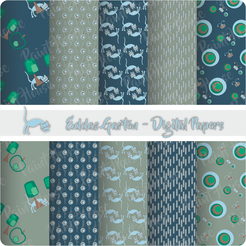 Scrapbooking 15 Papier Dessins "Eddas Garten" digital Paper
