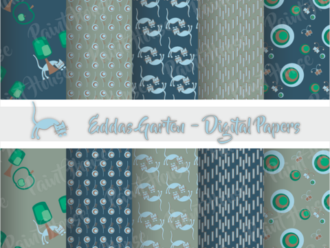 Scrapbooking 15 Papier Dessins "Eddas Garten" digital Paper