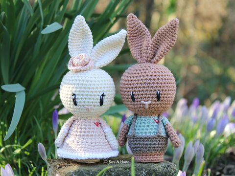 Häkelanleitung Hasen Ida & Erich - Hasenpärchen - Hase häkeln - Ostern