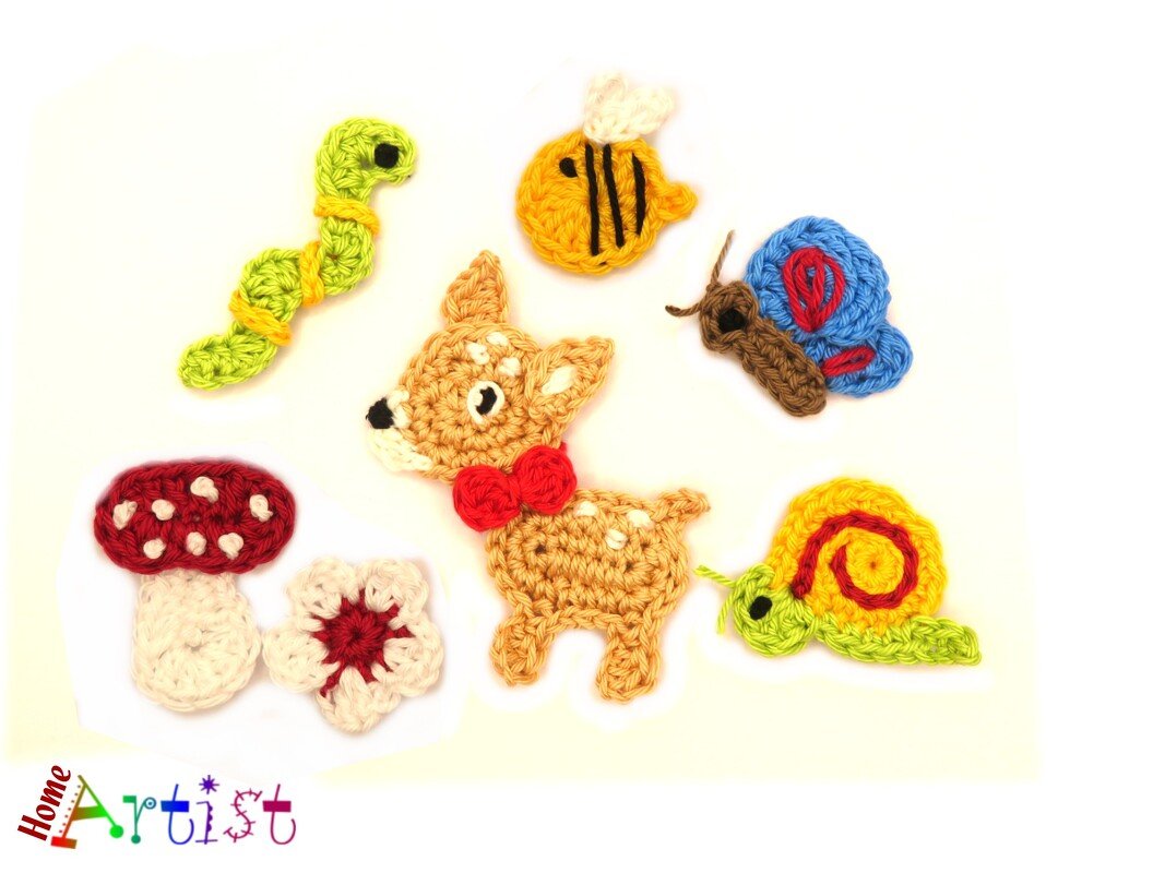 Set 04 Crochet Applique pattern - Image 2