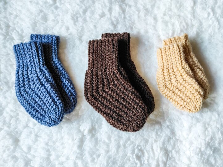 Crochet Pattern Socks for Newborn to 12 months
