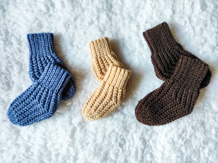 Crochet Pattern Socks for Newborn to 12 months