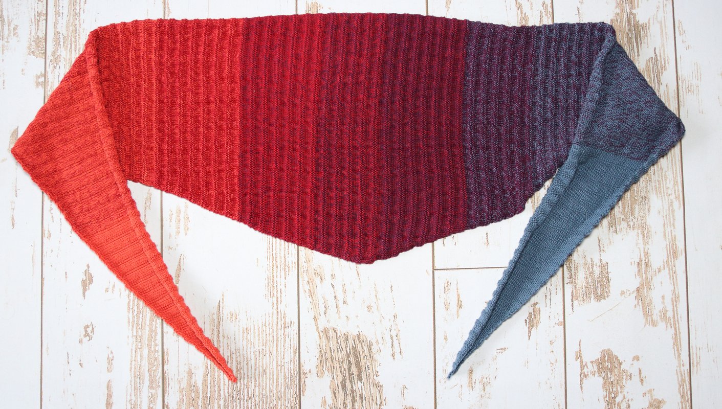 Fire Sky Strickanleitung flaches Tuch