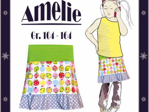 Nähanleitung Rock für Kinder "Amelie" Gr. 104 - 164
