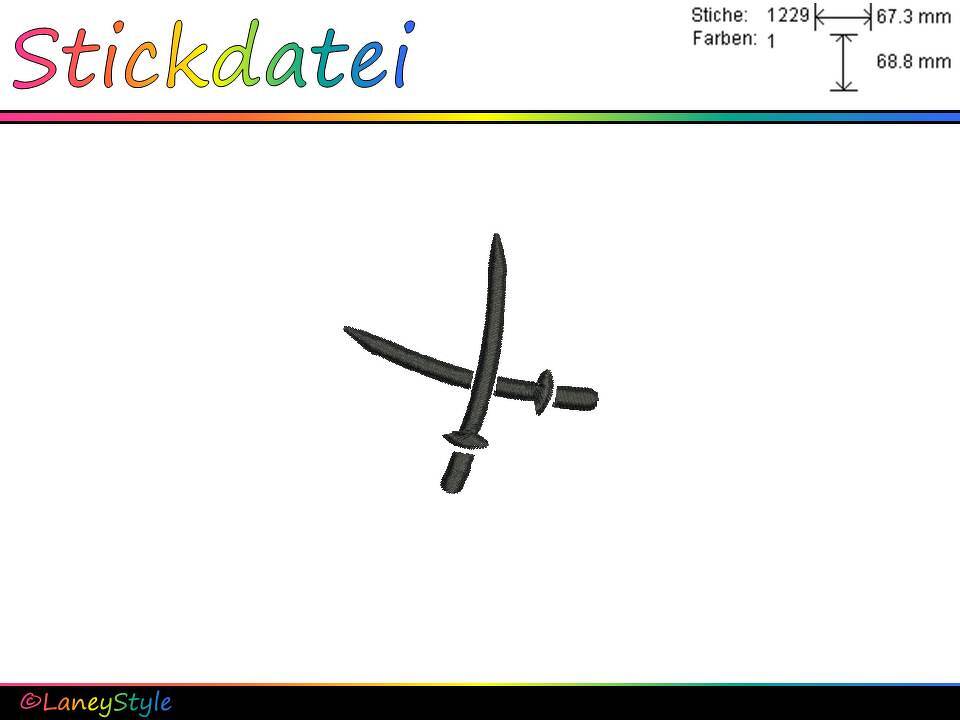 Stickdatei "Ninja Schwerter - Samurai"