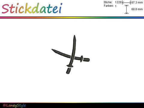 Stickdatei "Ninja Schwerter - Samurai"