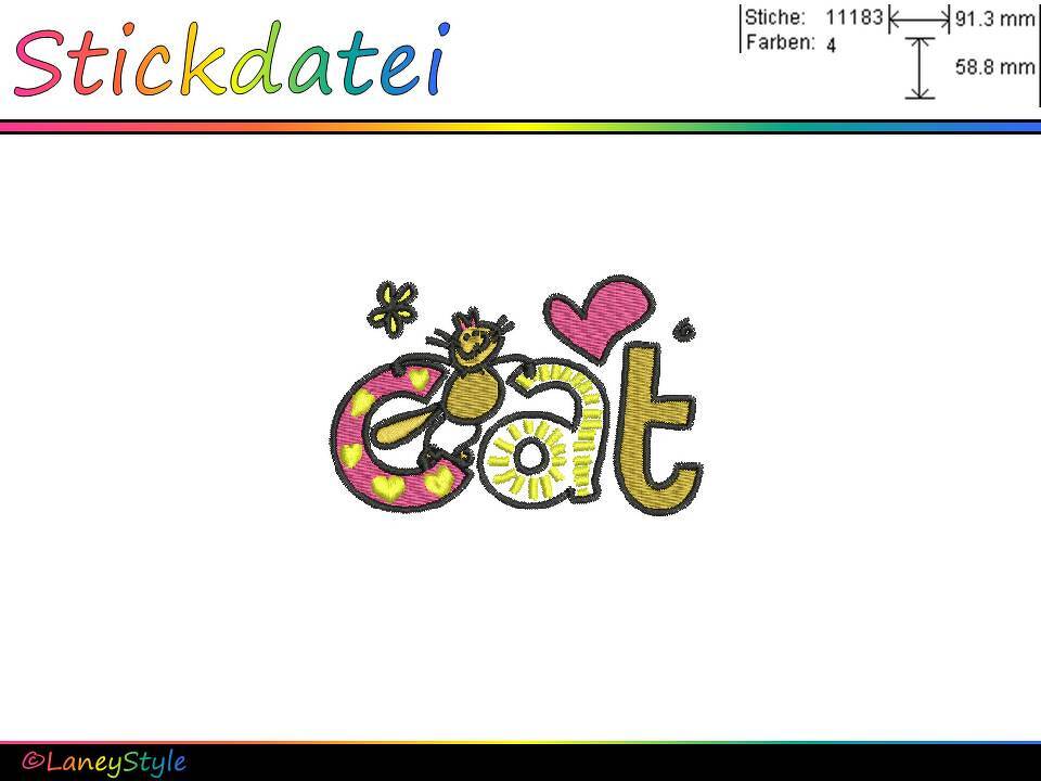 Stickdatei "Schriftzug CAT"