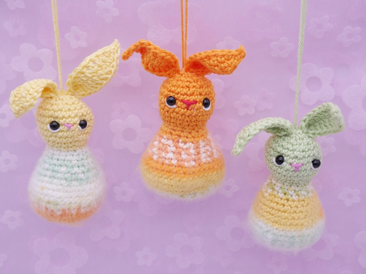 Häkelanleitung Häschen, kleine Deko Hasen zum hängen
