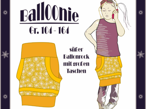 Nähanleitung Rock für Kinder "Ballonie-Kids" Gr. 104-164