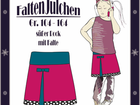 Nähanleitung Rock für Kinder "Falten-Julchen" Gr. 104-164