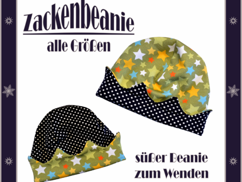 Nähanleitung Zacken-Beanie für Kinder