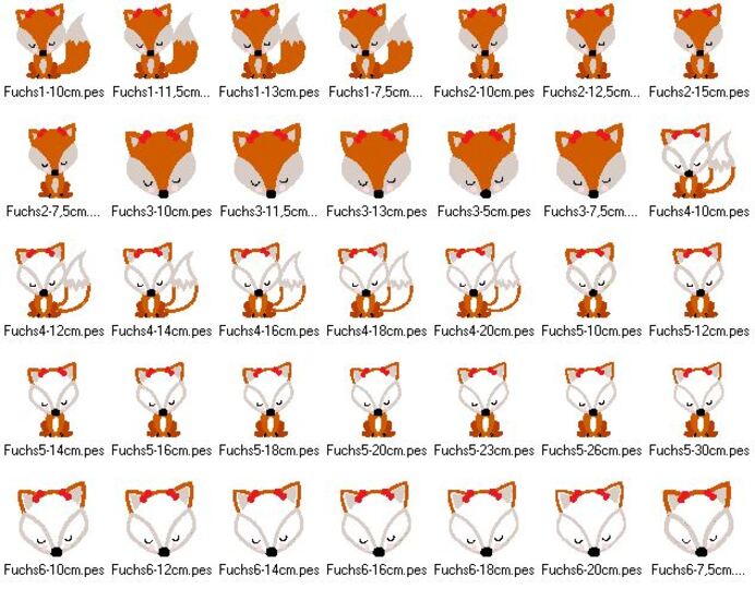 Fuchs - Stickdatei 5 - 20cm Fuchskopf