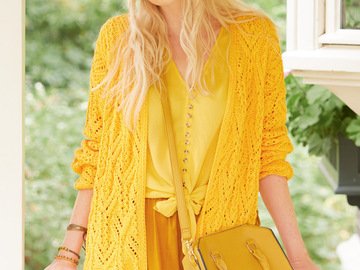 Strickanleitung: Lange Jacke mit Ajour-Rautenmuster