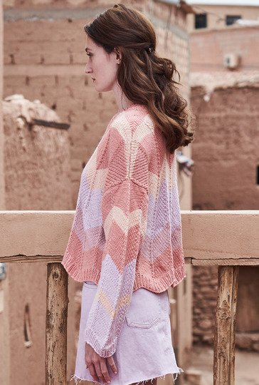 Strickanleitung: Cropped Shirt in zarten Frühlingsfarben